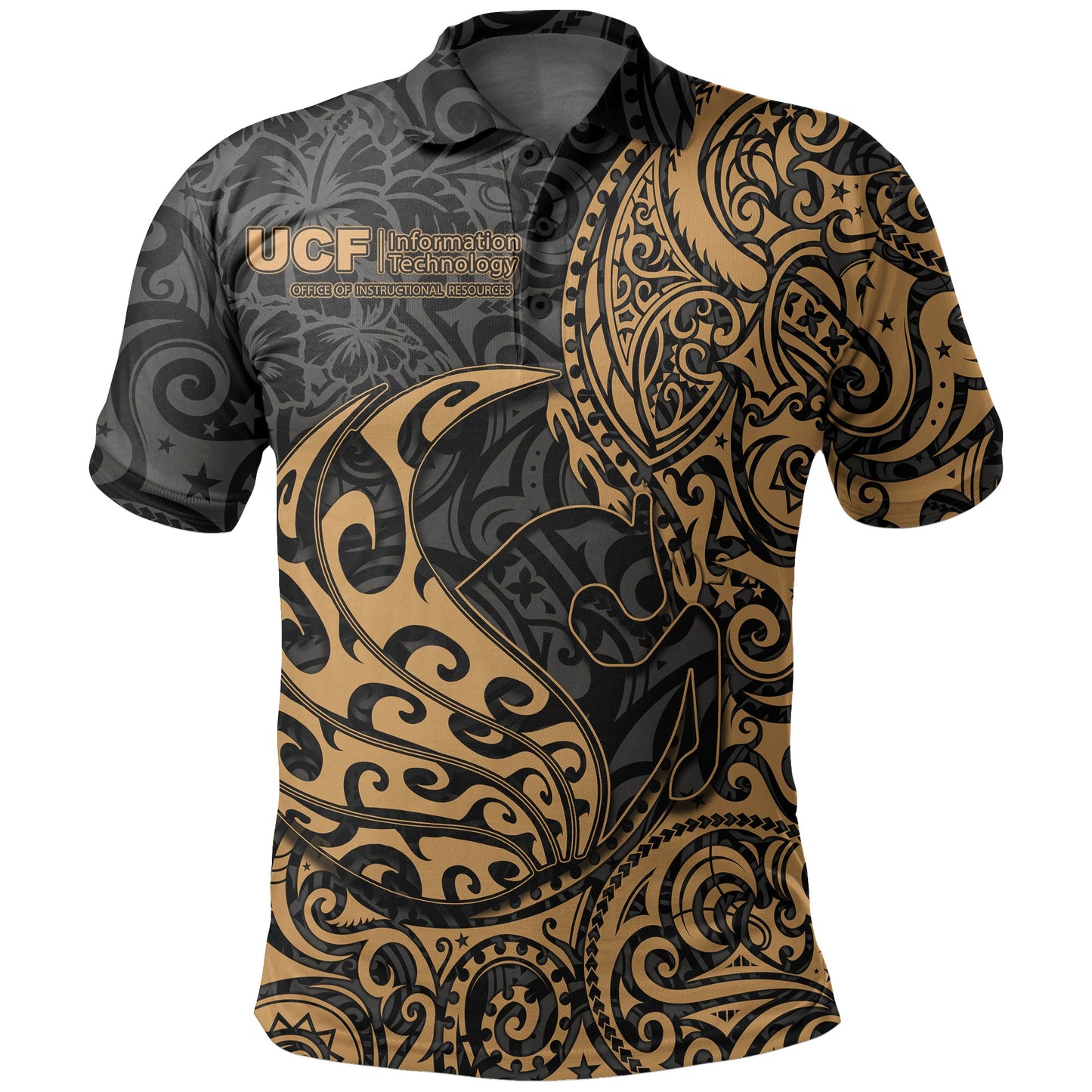 Polynesian Hawaii Polo Shirt - Polynesian Golden Humpback Pegasus UCF