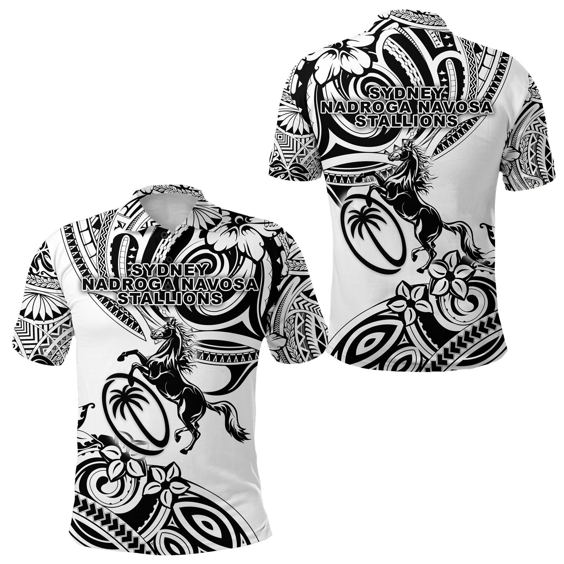 Fiji Rugby Polo Shirt Sydney Nadroga Navosa Stallions Unique Vibes - White