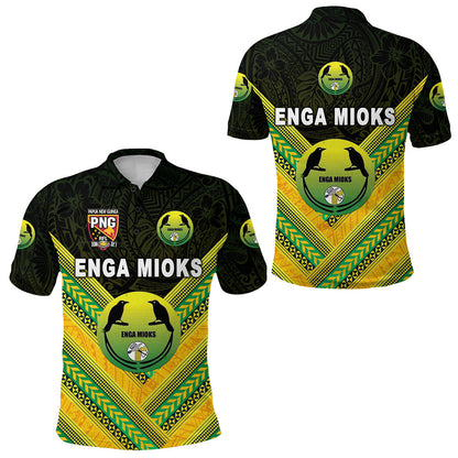 Papua New Guinea Enga Mioks Polo Shirt Rugby Original Style - Black