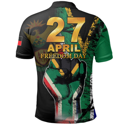South Africa Freedom Day Polo Shirt Flag Grunge Style