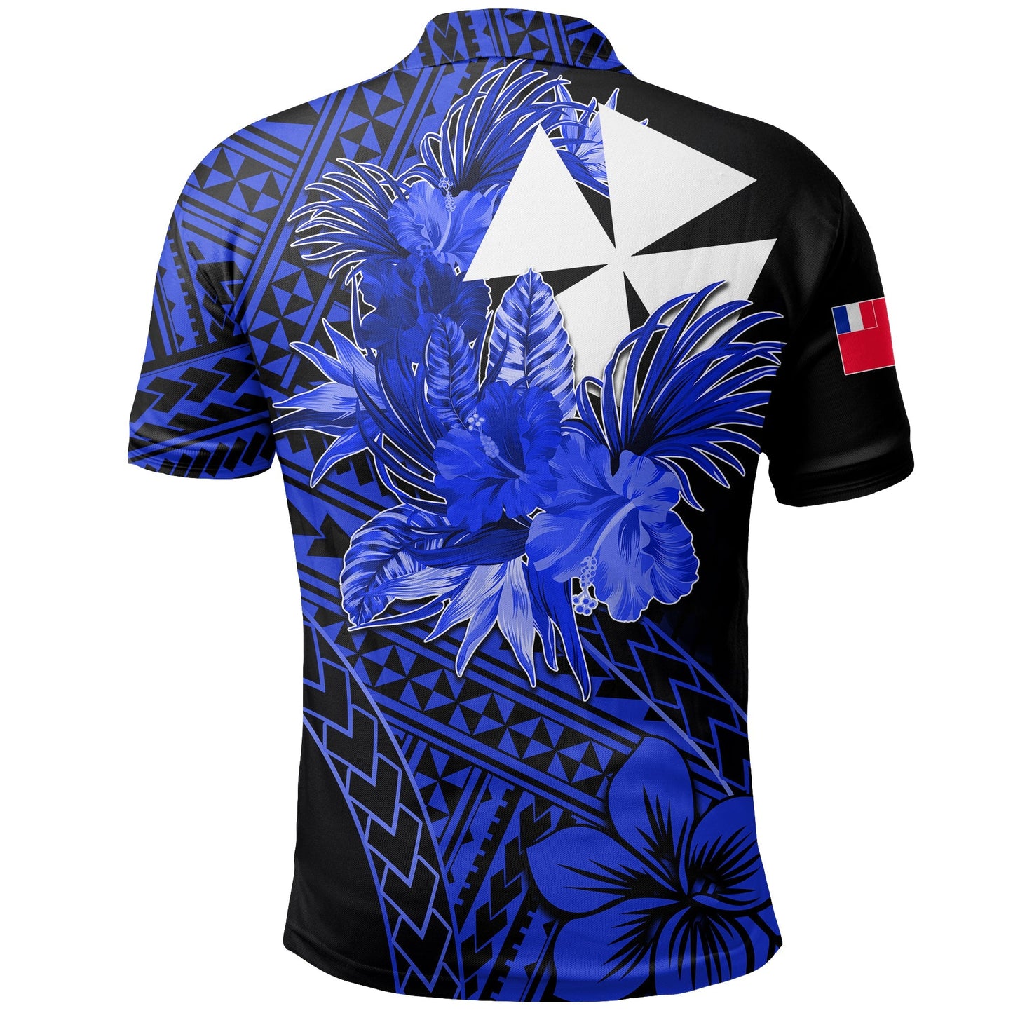 Wallis and Futuna Polo Shirt Hibiscus Blue No.2 Color