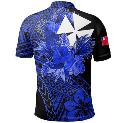 Wallis and Futuna Polo Shirt Hibiscus Blue No.2 Color