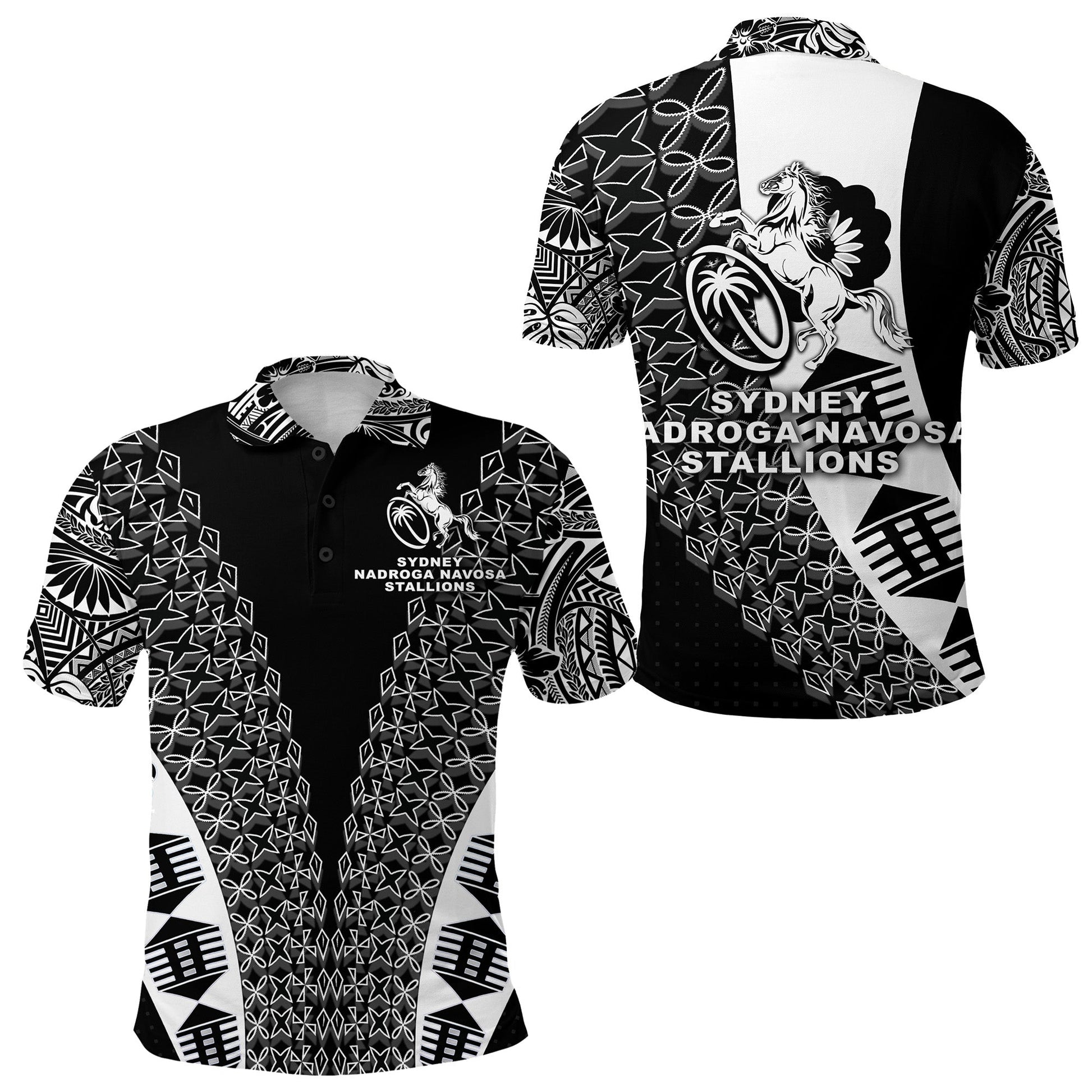 Fiji Rugby Polo Shirt Sydney Nadroga Navosa Stallions Tapa Vibes NO.1