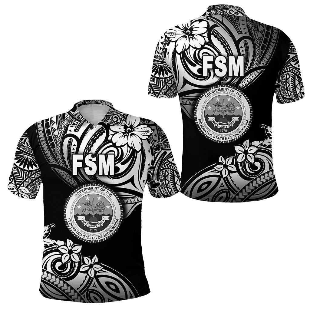 Federated States of Micronesia Polo Shirt Unique Vibes - Black