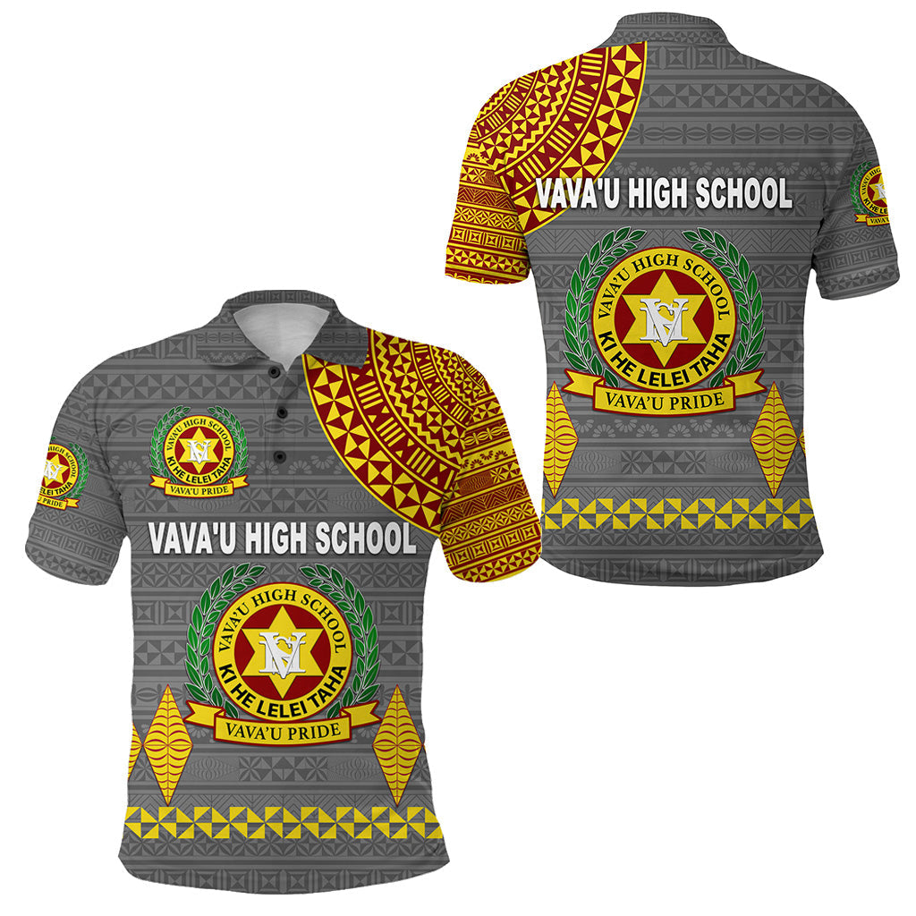 Tonga Vava'u High School Polo Shirt Simple Style - Grey