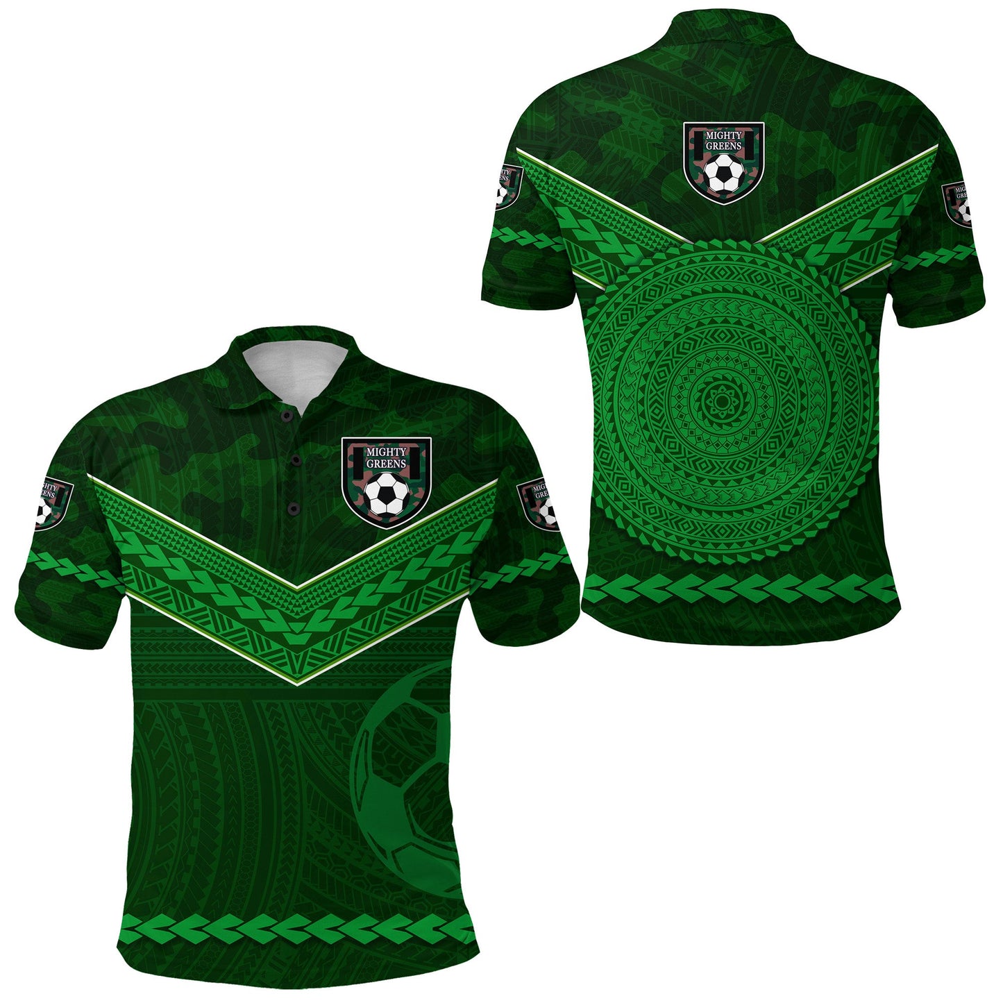 Mighty Greens Polo Shirt Military Football Team Simple Style NO.1