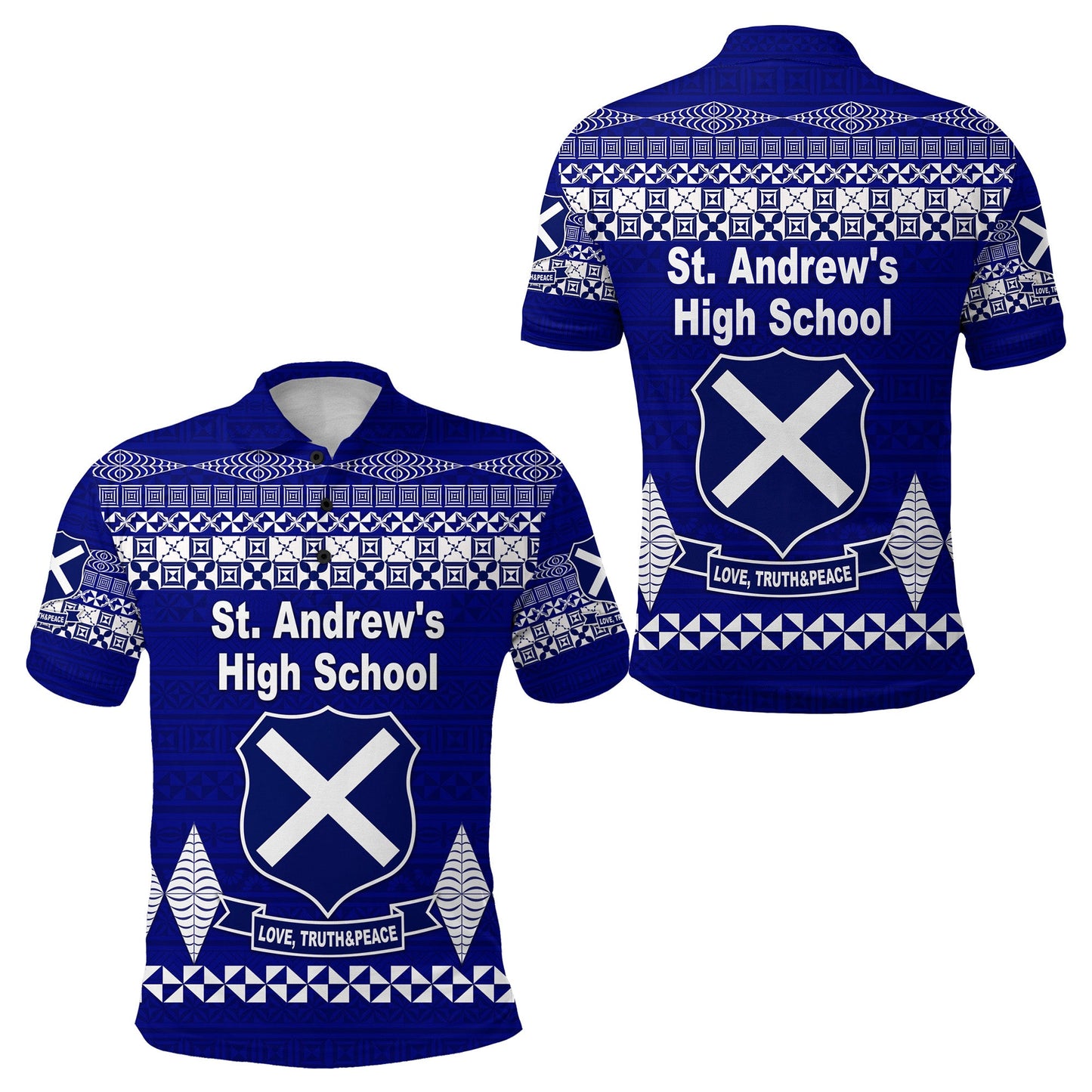 St. Andrew's High School Polo Shirt Simple Tongan Kupesi
