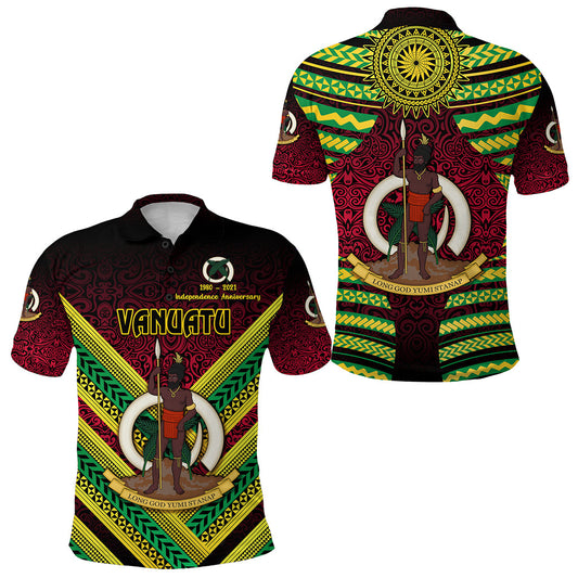 Vanuatu Special Independence Anniversary Polo Shirt Creative Style - Gradient Red