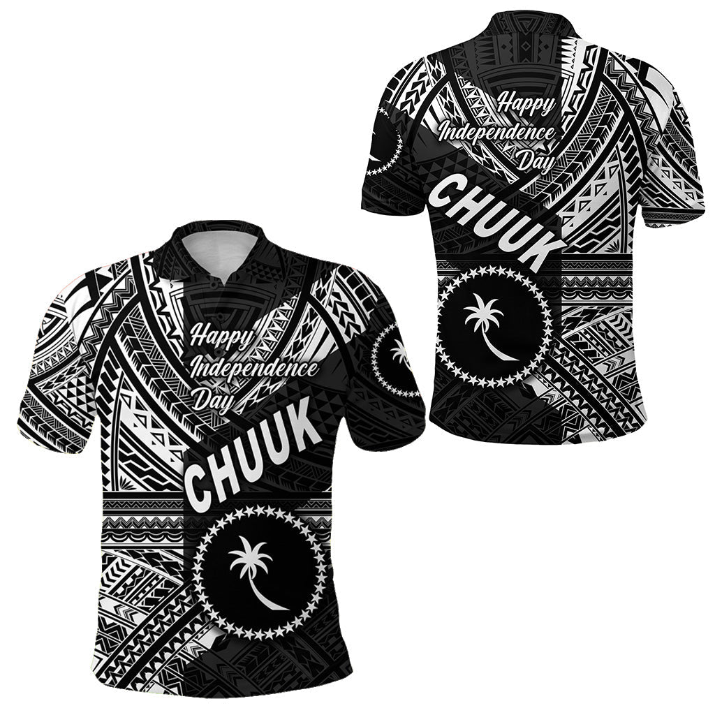 FSM Chuuk Polo Shirt Happy Independence Day Original Vibes - Black