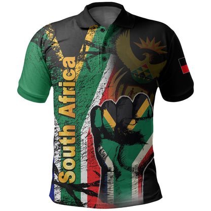 South Africa Freedom Day Polo Shirt Flag Grunge Style