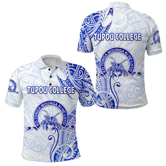 Tonga Tupou College Polo Shirt Simple Vibes - White
