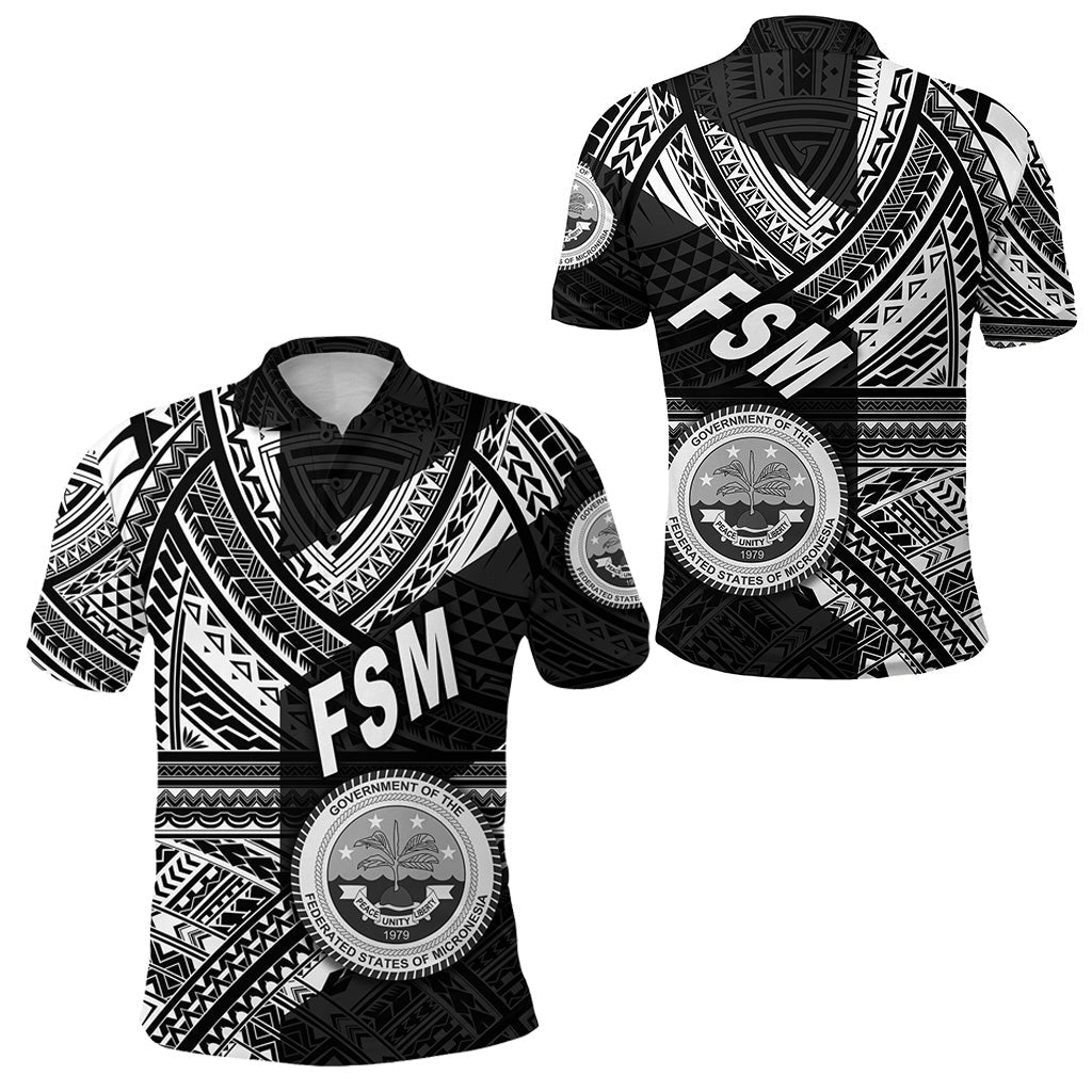 Federated States of Micronesia Polo Shirt FSM Original Style - Black