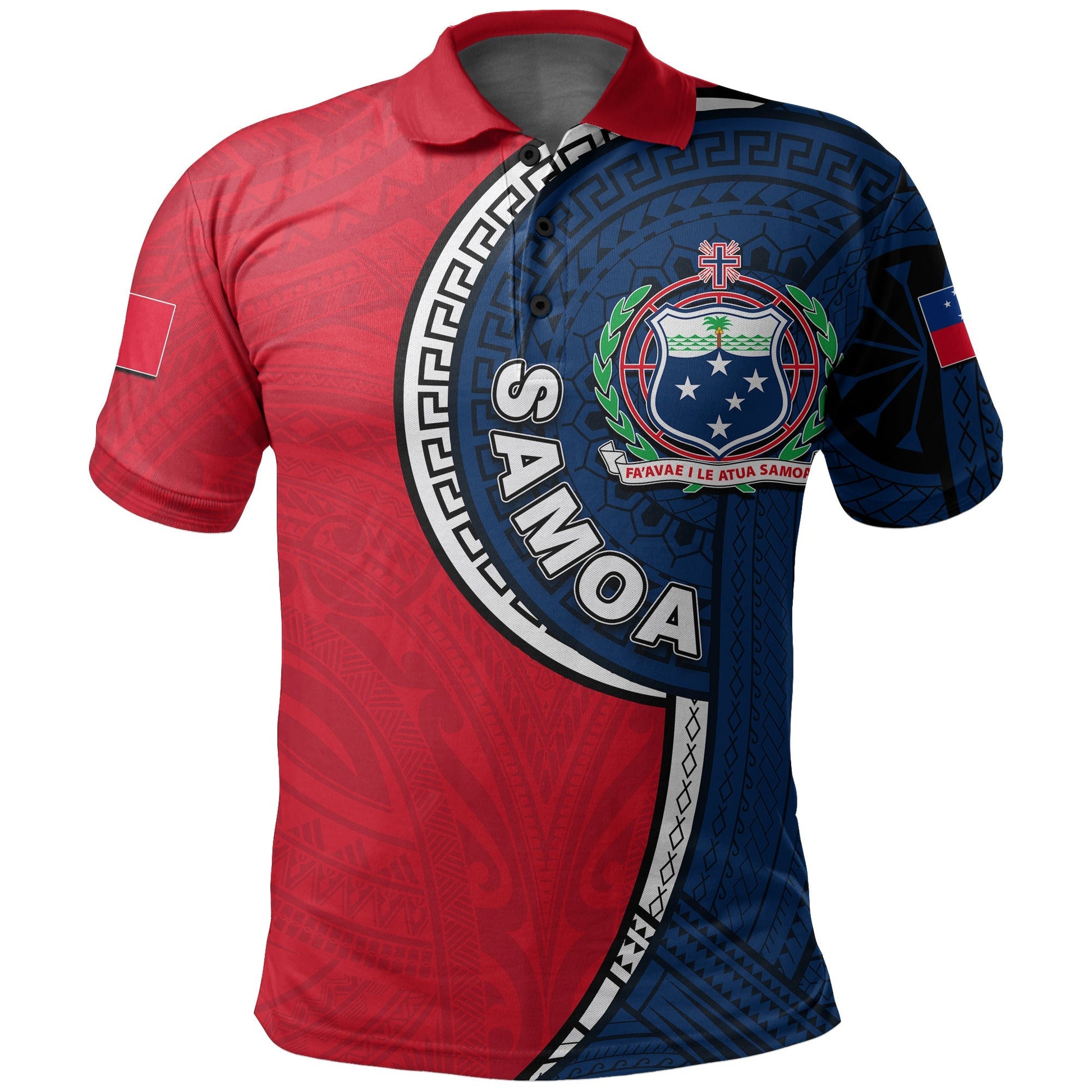 Samoa Tribal Tattoo Polo Shirt Samoa Coat Of Arms Shirt
