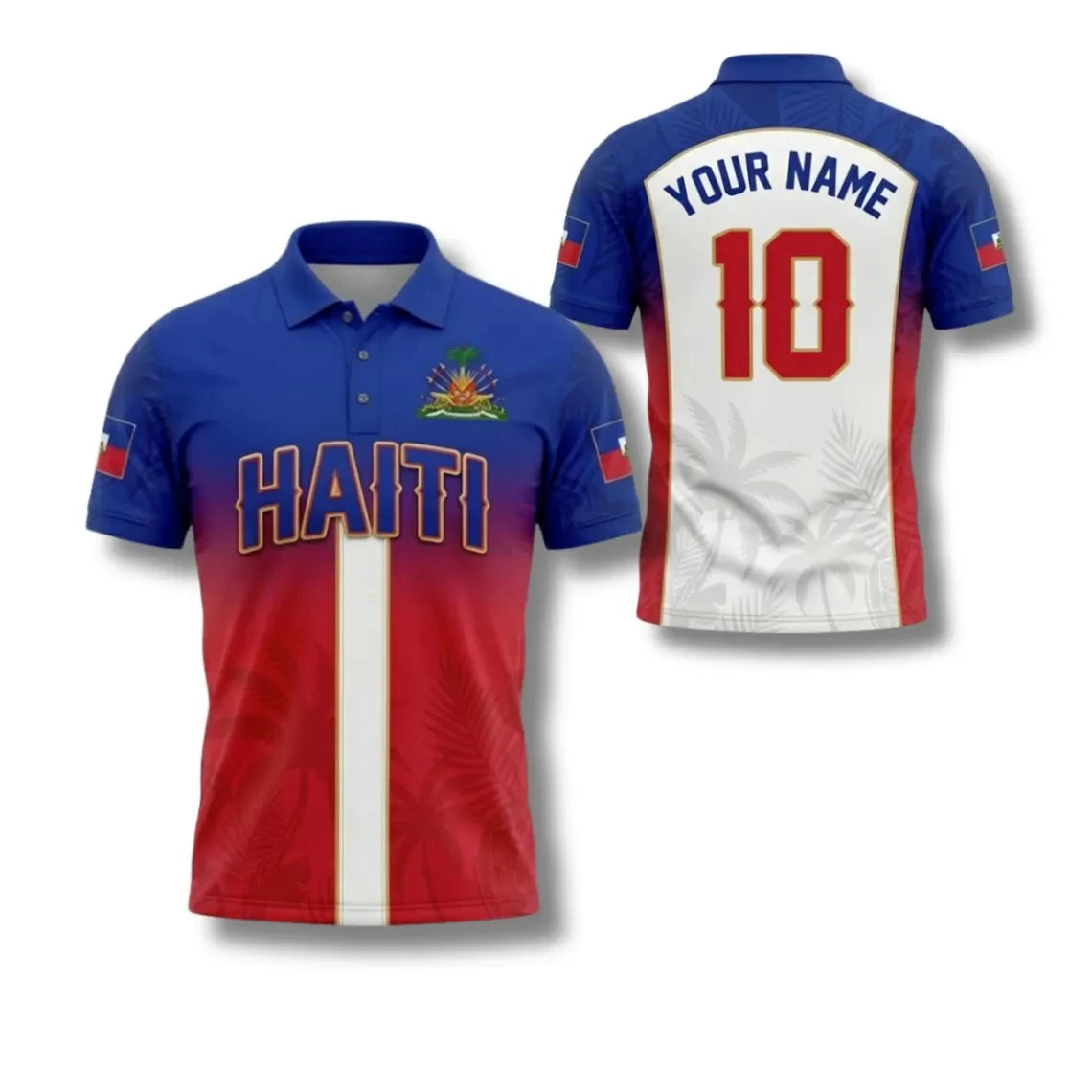 Custom Text Haiti Flag Polo Shirt 2026 Unisex Short Sleeve Shirt