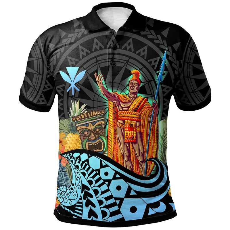 King Of Hawaii Polo Shirt Polynesian Tribal Pattern Island Hawaiian Pride Kamehameha Shirt
