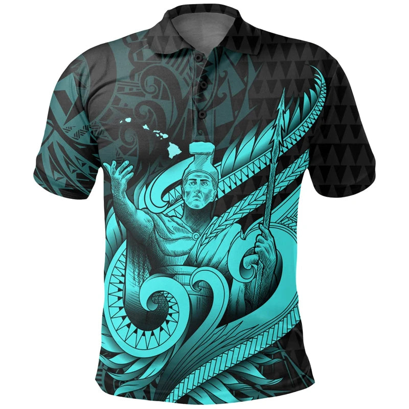 King Of Hawaii Polo Shirt Polynesian Tribal Pattern Island Hawaiian Pride Kamehameha Printed Shirt