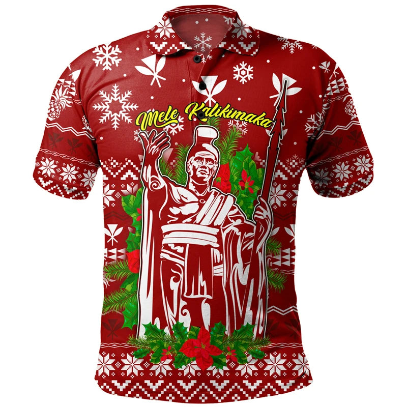 King Of Hawaii Polo Shirt Polynesian Tribal Pattern Island Hawaii Kamehameha Christmas Vibe Printed Shirt