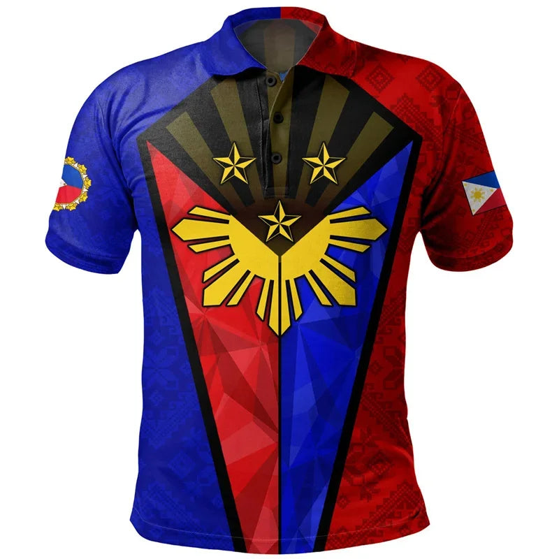 Philippines Flag Shirt Tribal Polynesian Patterns Polo Shirt All Over Print