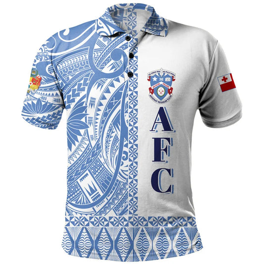 Polynesian Tonga Pattern Polo Shirt Island Tropical Polynesian Tribal White Short Sleeve Shirt