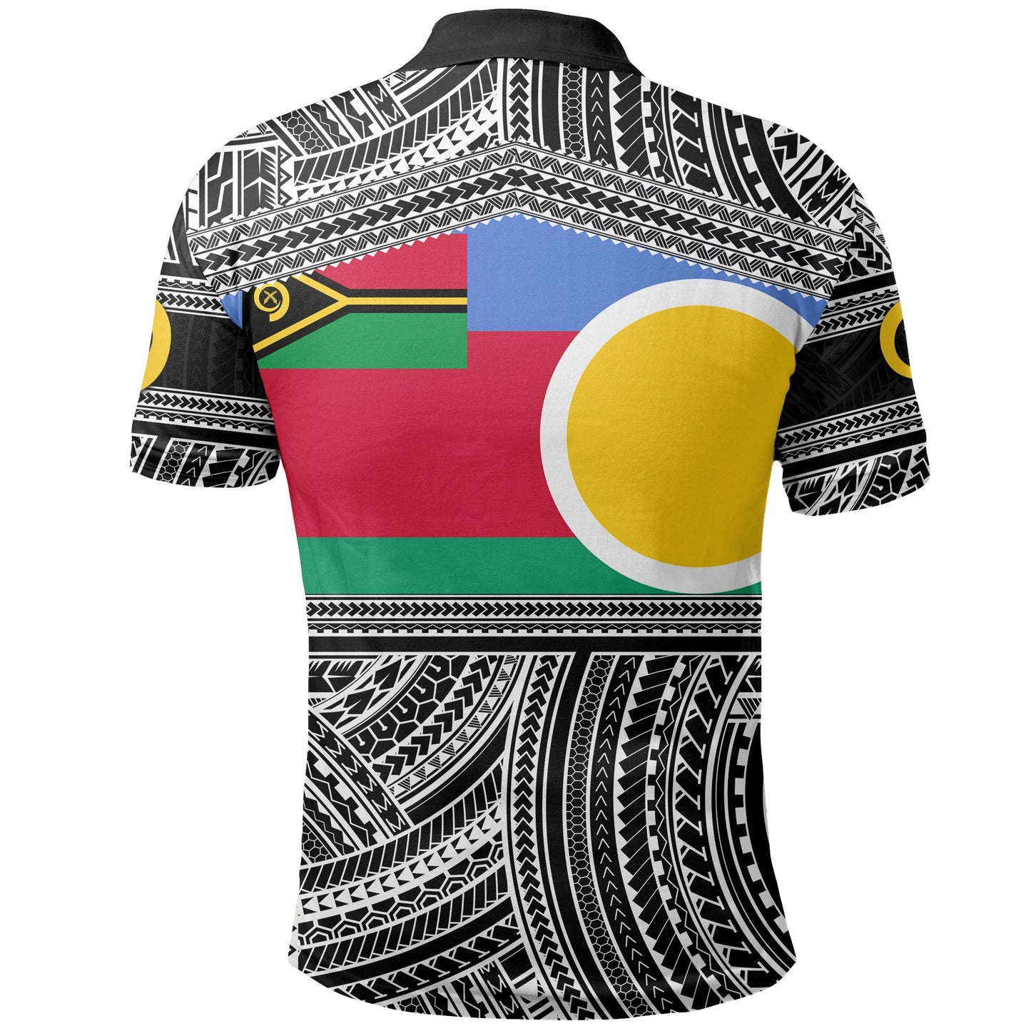 Custom Personalised Shefa Province Polo Shirt Of Vanuatu Polynesian Patterns Black And White Style
