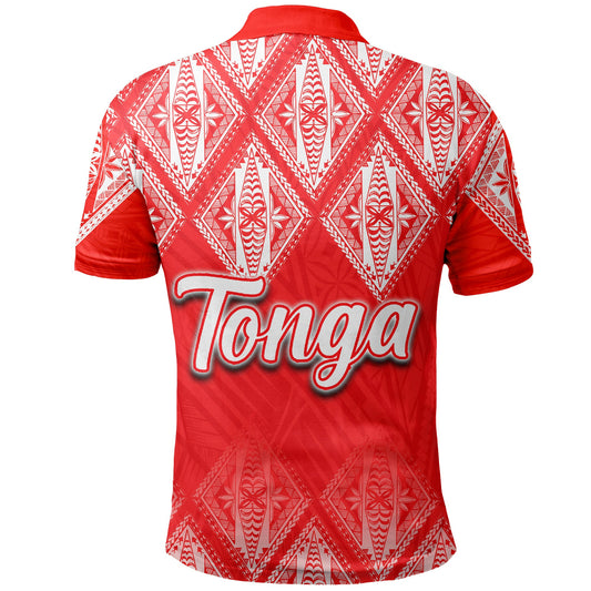 Tonga Polo Shirt Ngatu White And Red Style