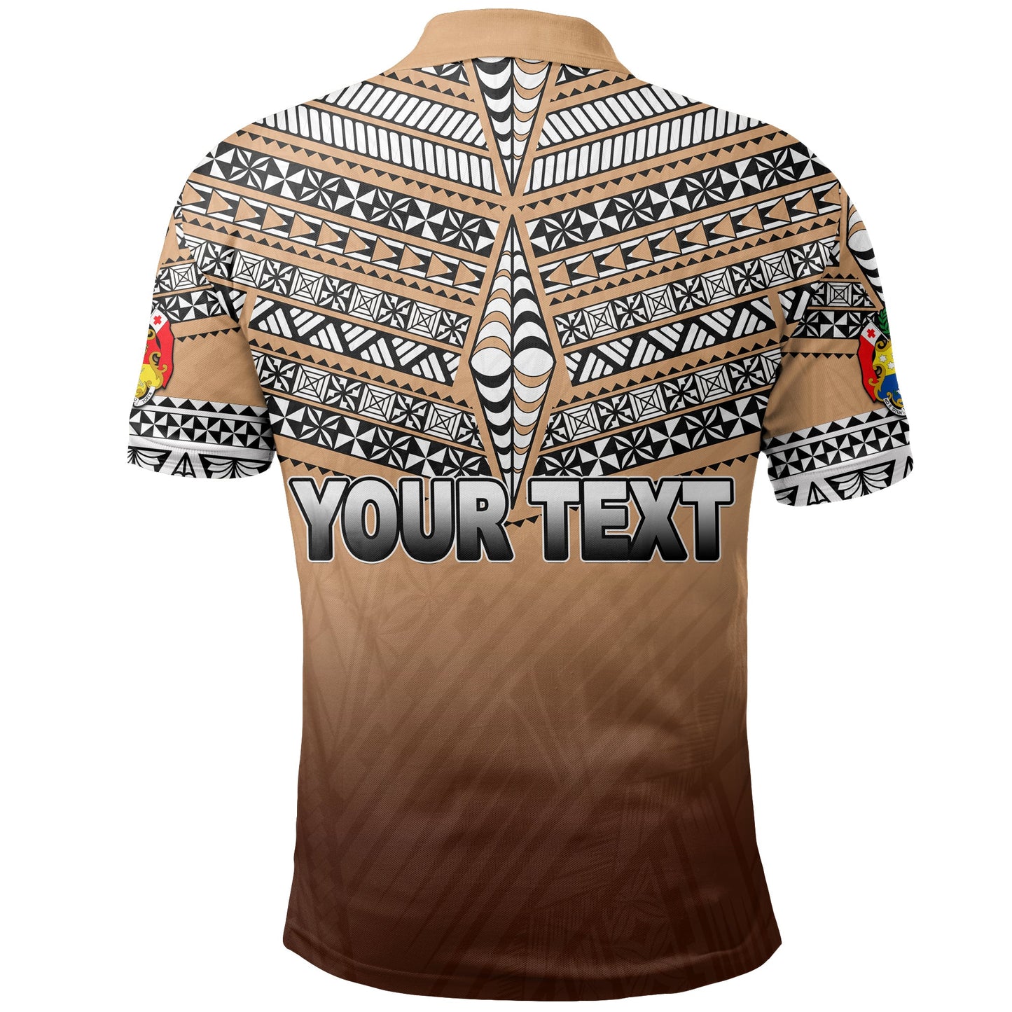Custom PersonalisedTonga Polo Shirt Ngatu Polynesian Gold Style