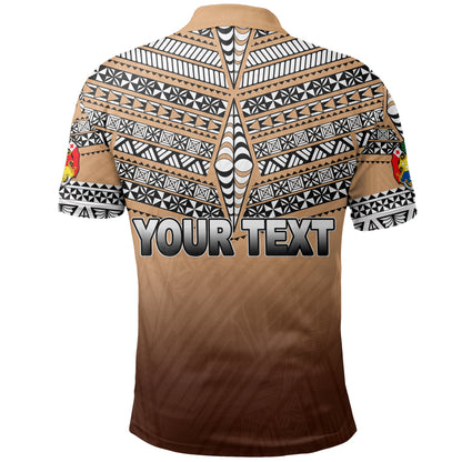 Custom PersonalisedTonga Polo Shirt Ngatu Polynesian Gold Style