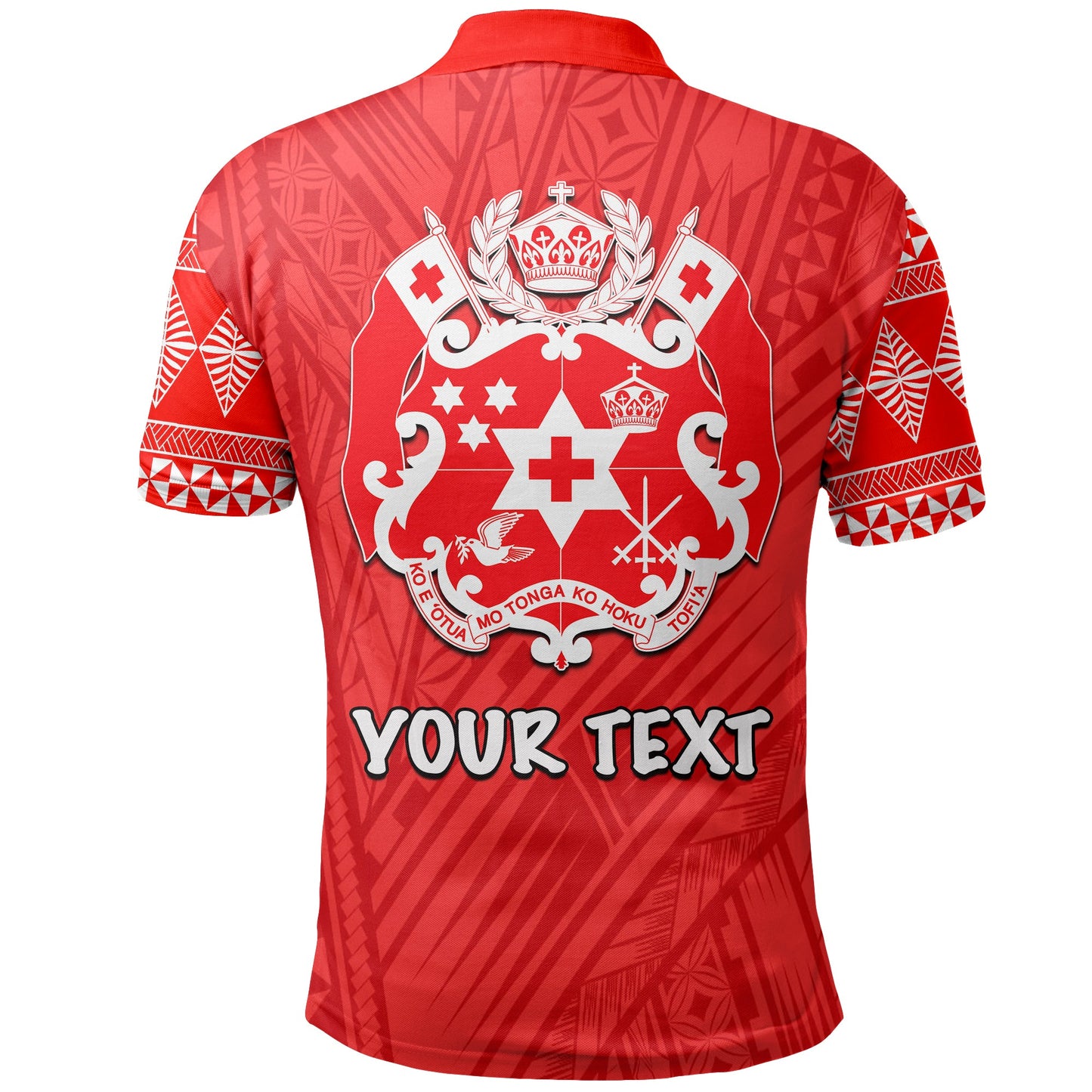 Custom PersonalisedTonga Polo Shirt Ngatu Red Style