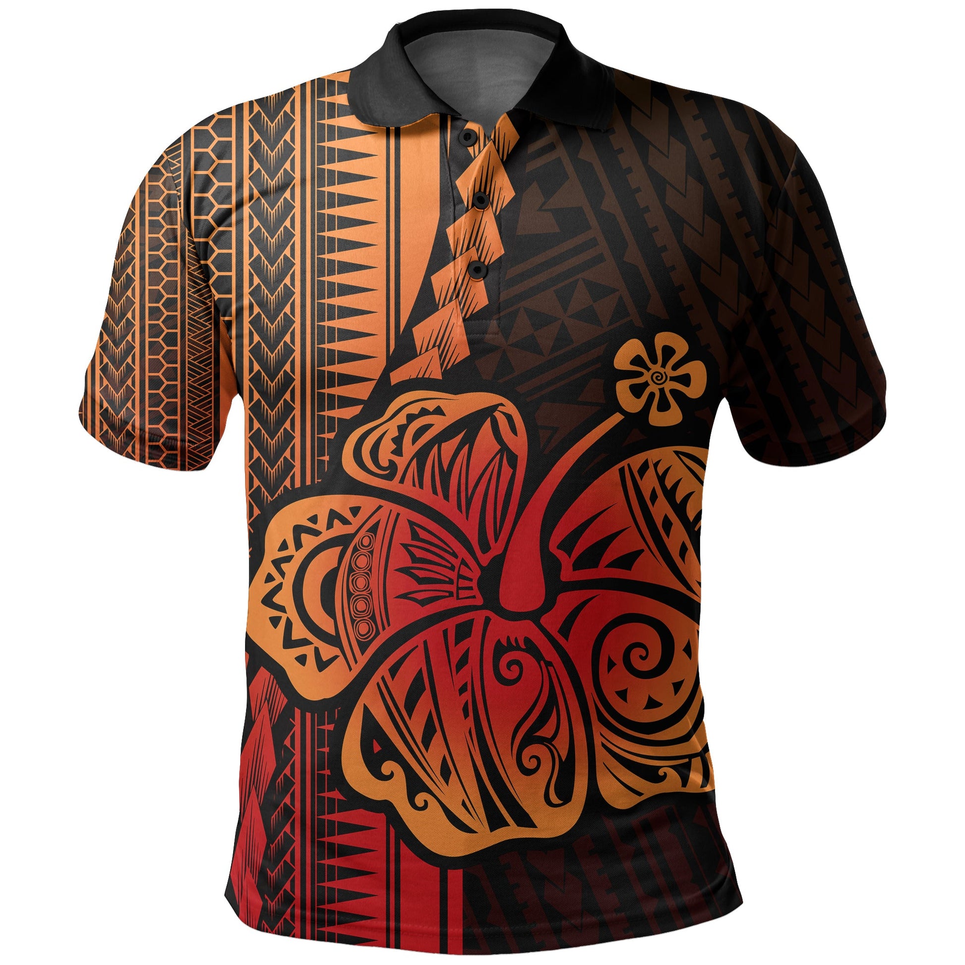 Polynesian Hibiscus Polo Shirt Hawaiian Style No.1