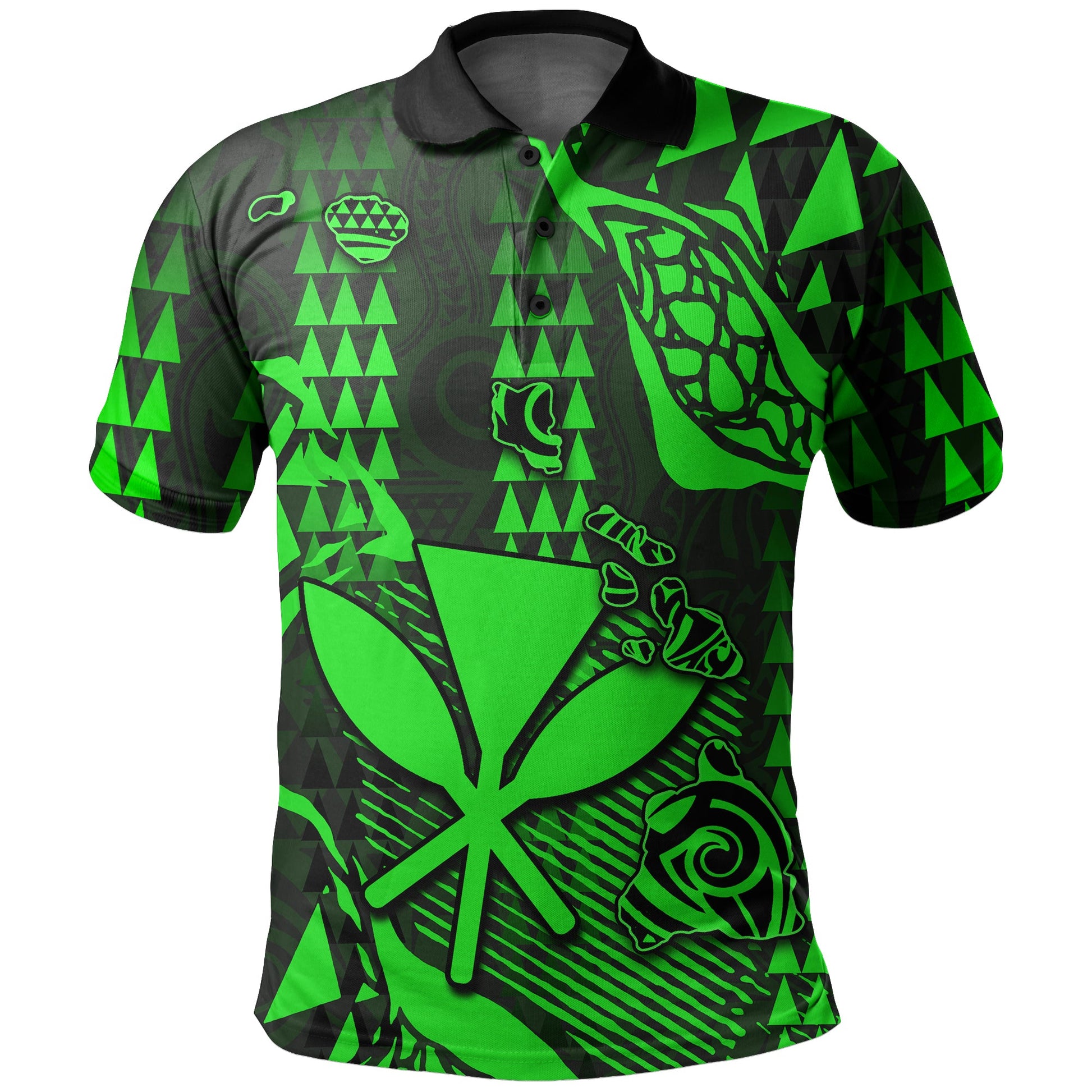 Hawaii Kanaka Map Polo Shirt Green Style