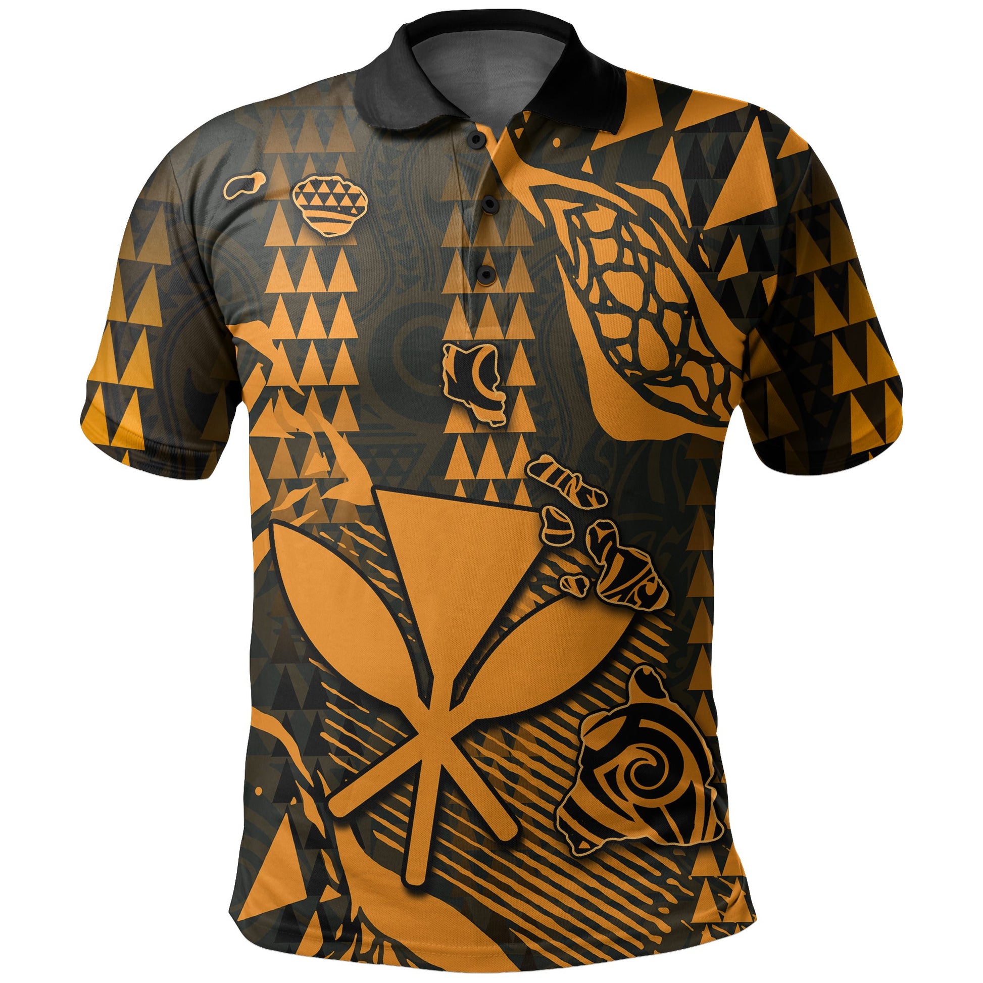 Hawaii Kanaka Map Polo Shirt Orange Style