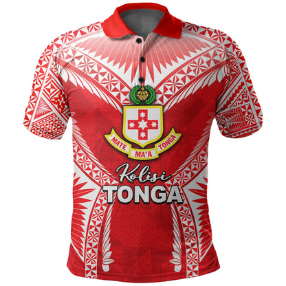 Custom PersonalisedKolisi Tonga Polo Shirt Red Style