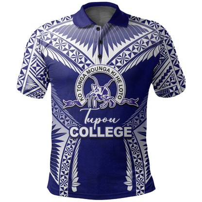Custom Personalised Tupou College Polo Shirts Blue Style