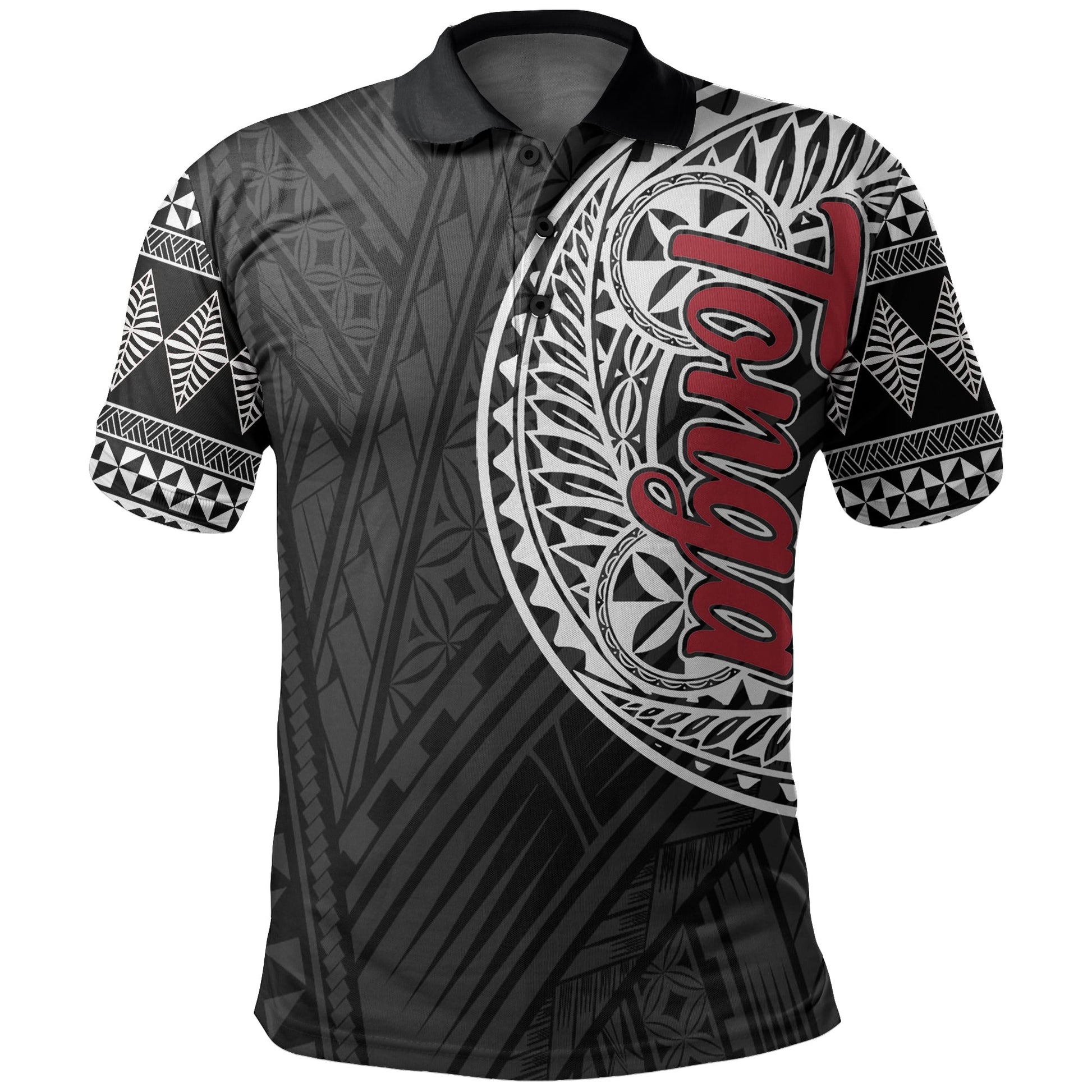 Custom PersonalisedTonga Polo Shirt Ngatu Black Style
