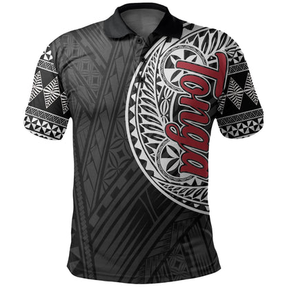 Custom PersonalisedTonga Polo Shirt Ngatu Black Style