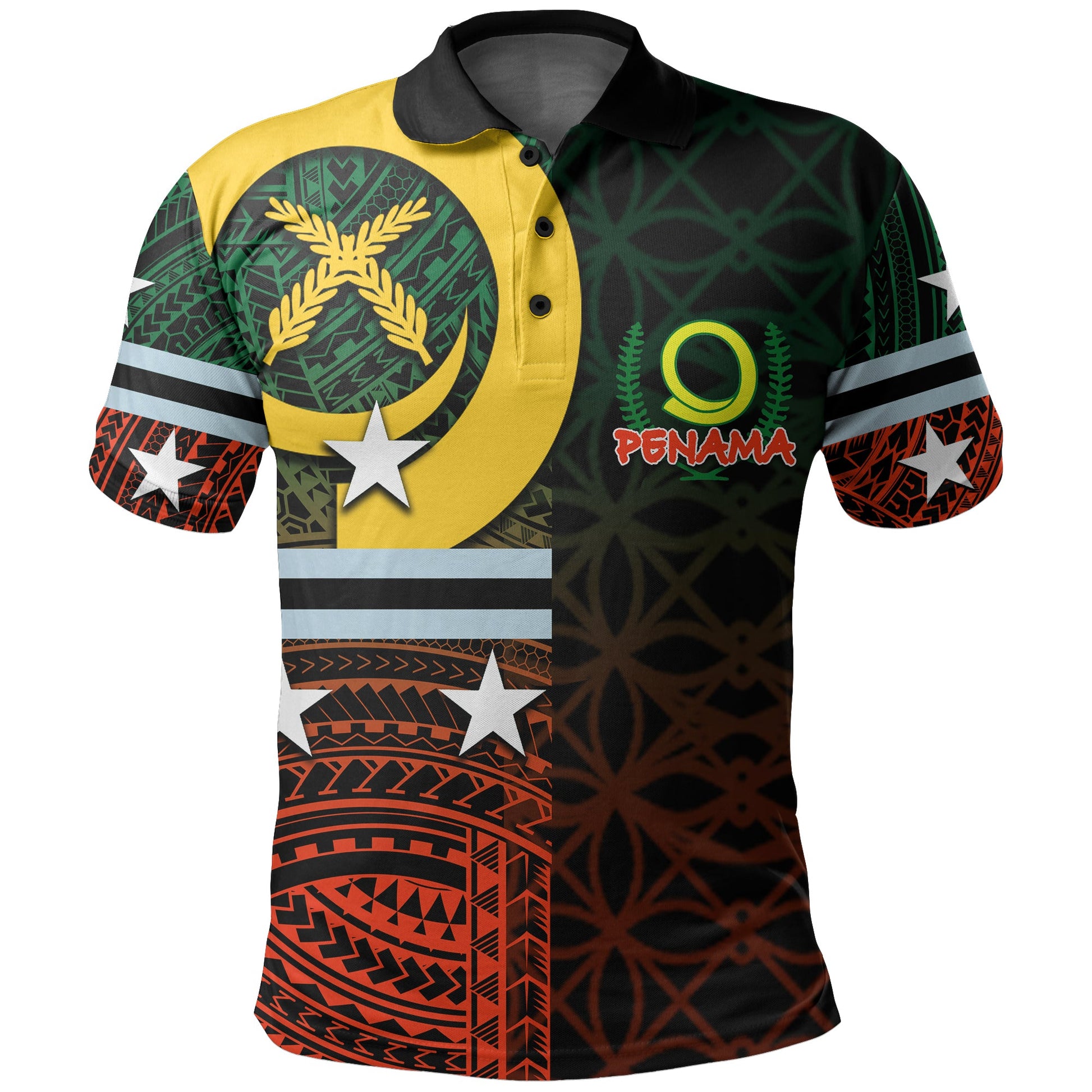 Penama Province Polo Shirt Of Vanuatu Polynesian Patterns Mix Sand Drawing