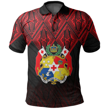 Tonga Polo Shirt Ngatu Black And Red Style