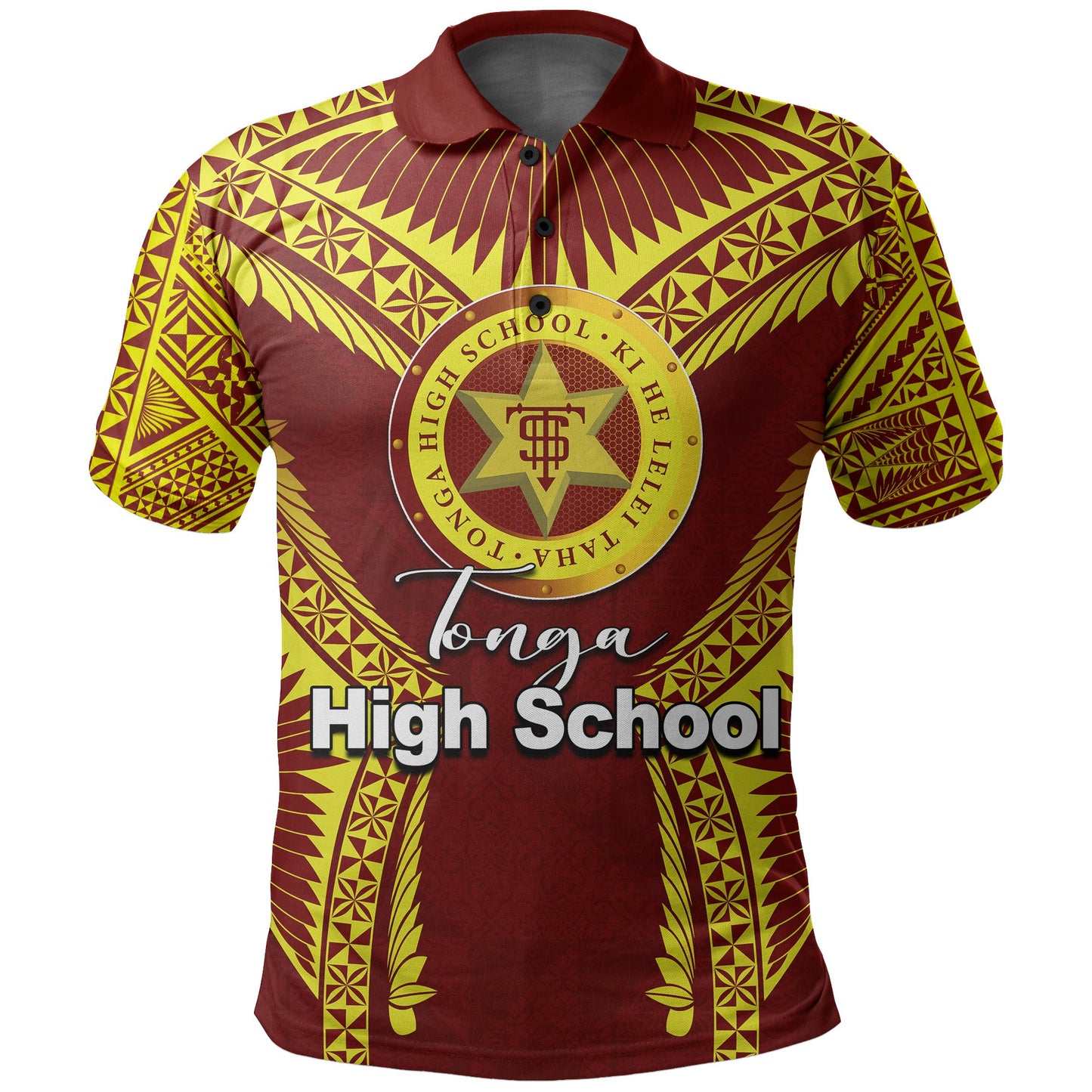 Custom PersonalisedTonga High School Polo Shirt Yellow Style