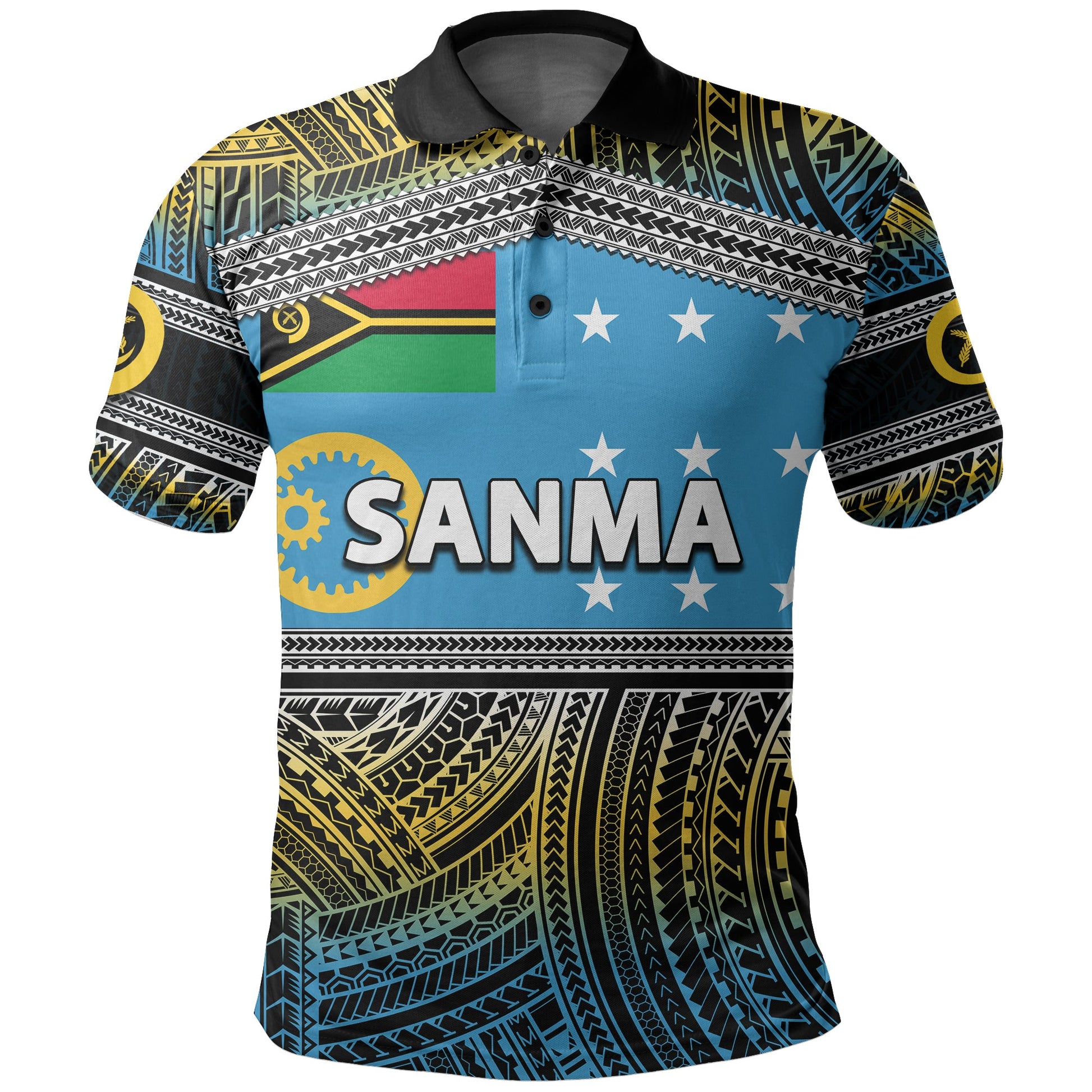 Sanma Day Polo Shirt Of Vanuatu Polynesian Patterns