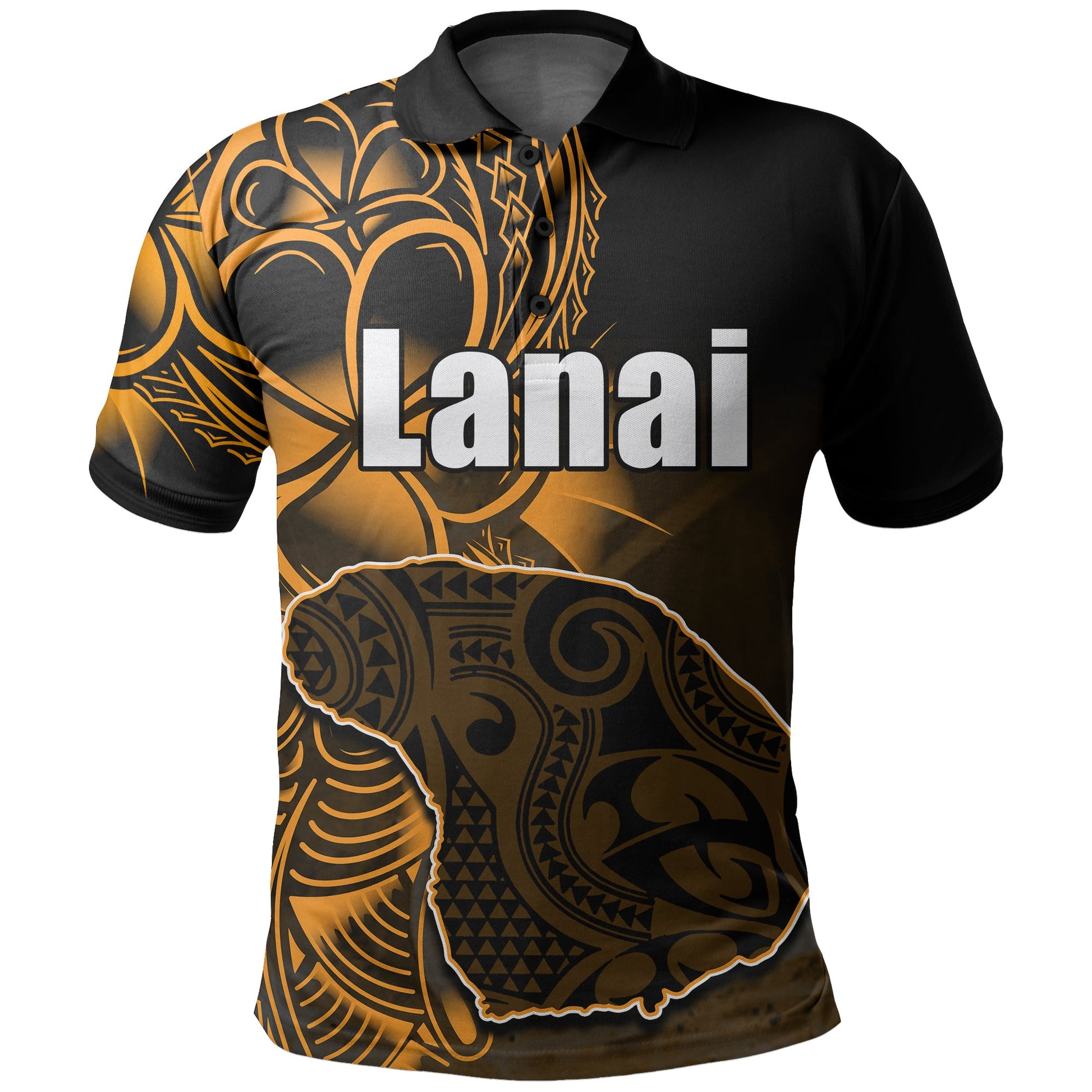 Hawaiian Islands Polo Shirt Lanai Floral Pattern Shirt