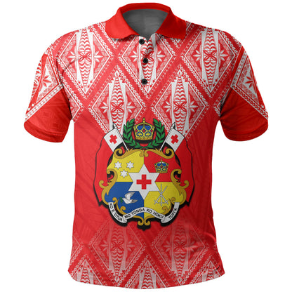 Tonga Polo Shirt Ngatu White And Red Style