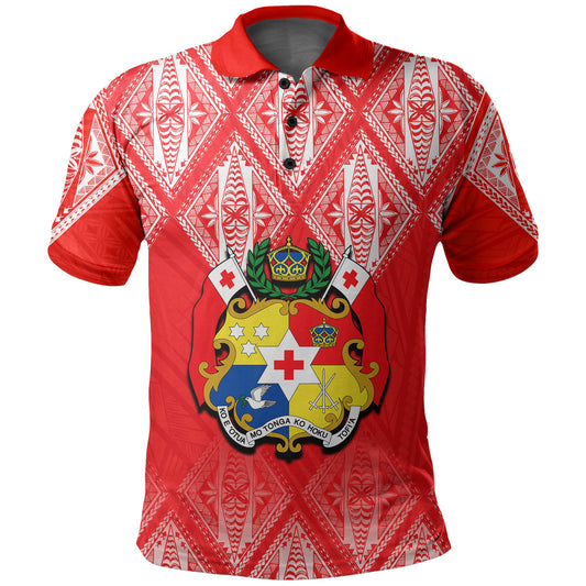 Tonga Polo Shirt Ngatu White And Red Style