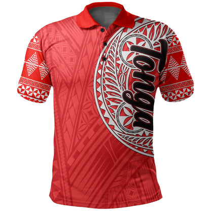 Custom PersonalisedTonga Polo Shirt Ngatu Red Style