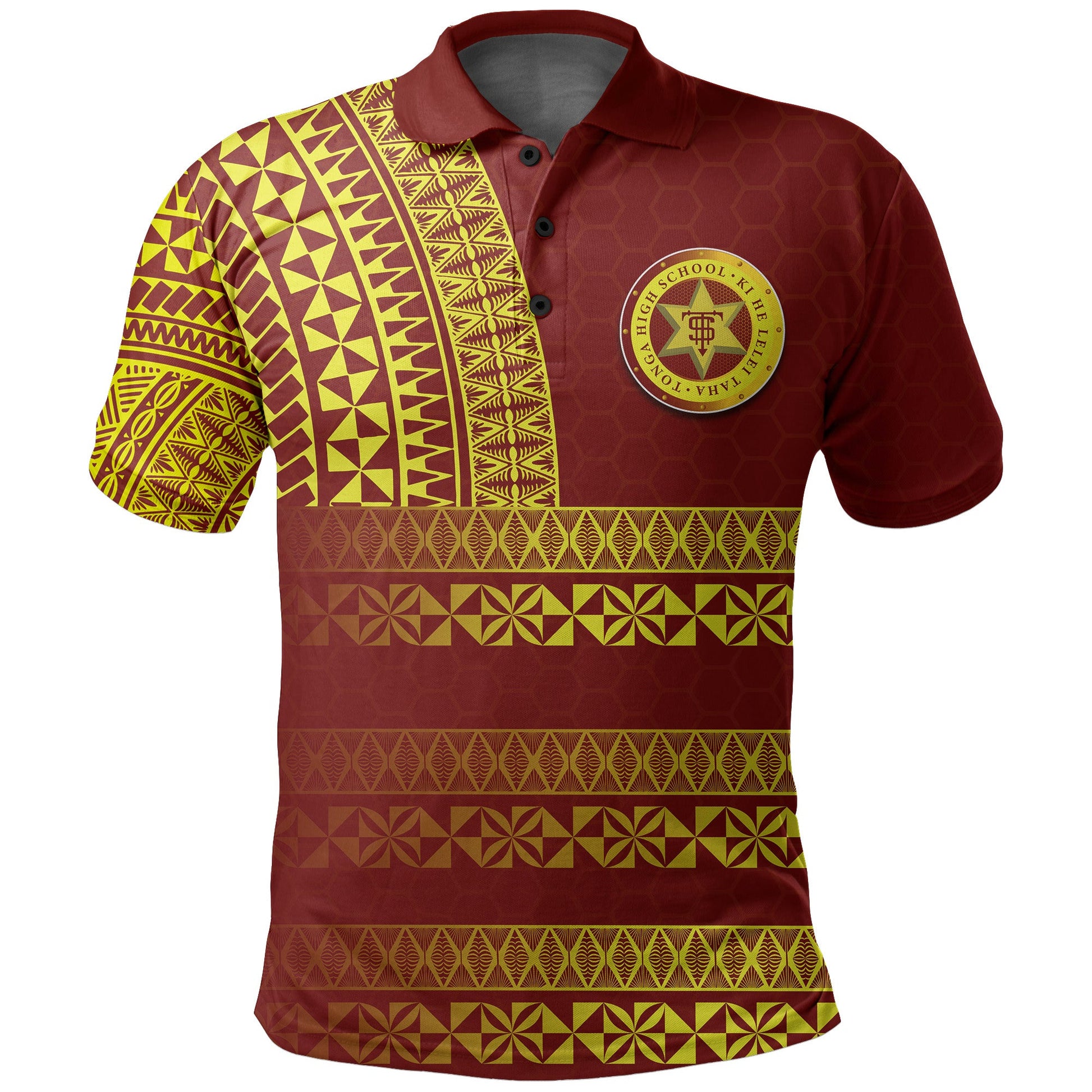 Tonga High School Polo Shirt Tonga Tattoo Style