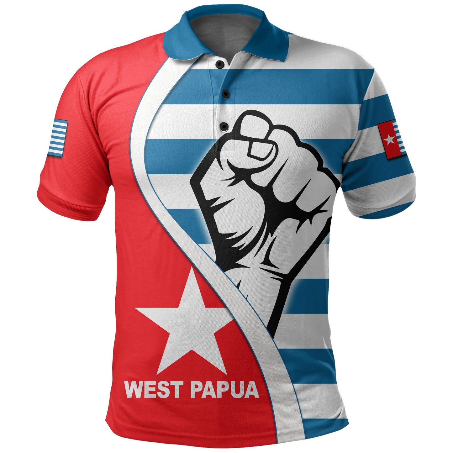 West Papua Polo Shirt Clenched Hands Flag