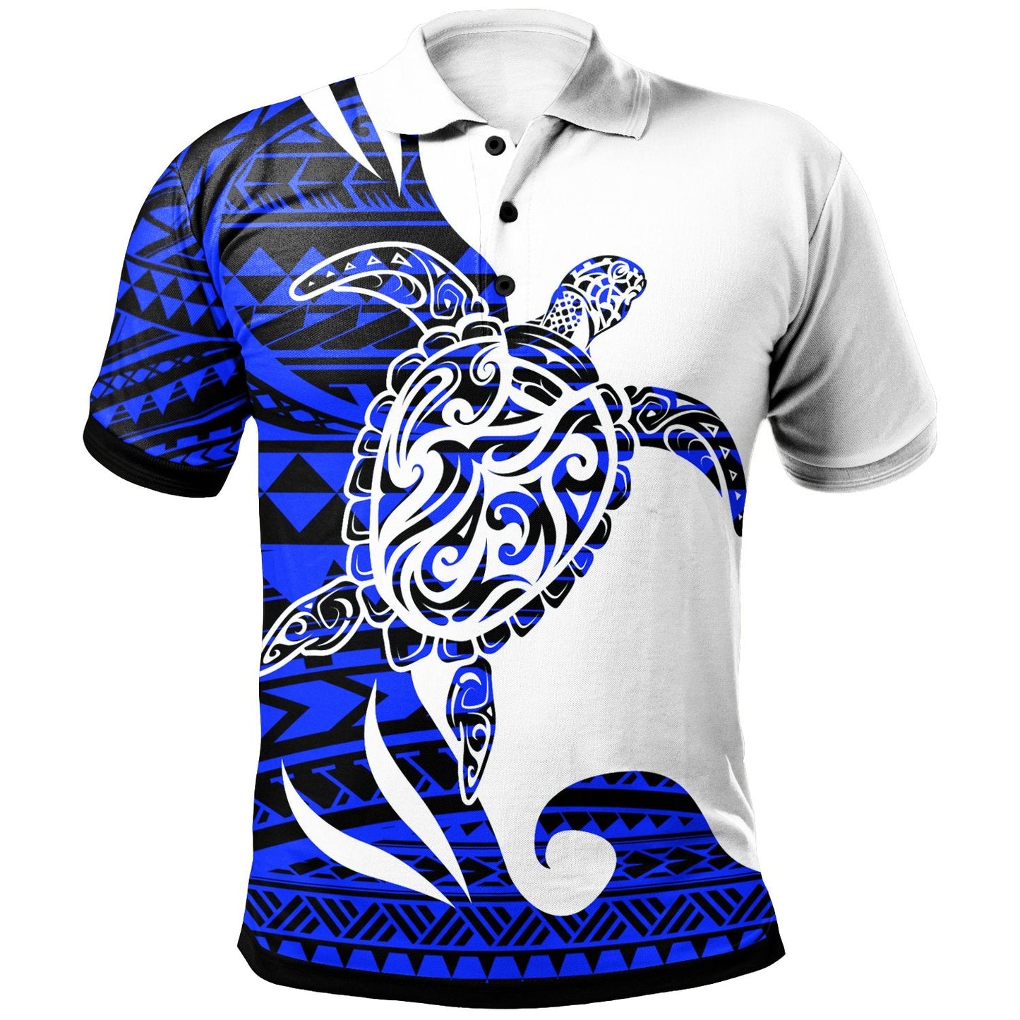 Polynesian Polo Shirt - Mega Turtle White Shirt