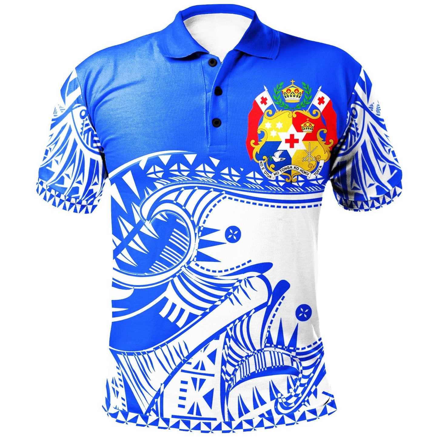 Tonga Custom Personalised Polo Shirt - Youthful Dynamic Style Blue Neon Color