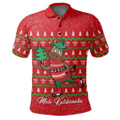 Hawaiian Turtle Christmas Polo Shirt - Red - Felix Style - AH