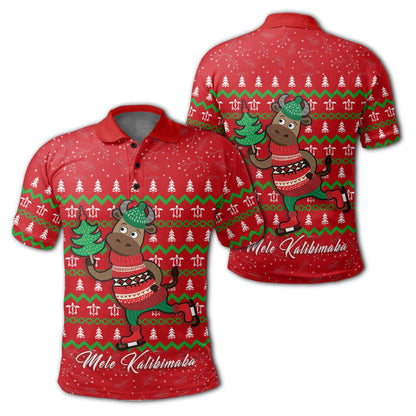 Hawaiian Turtle Christmas Polo Shirt - Red - Felix Style - AH
