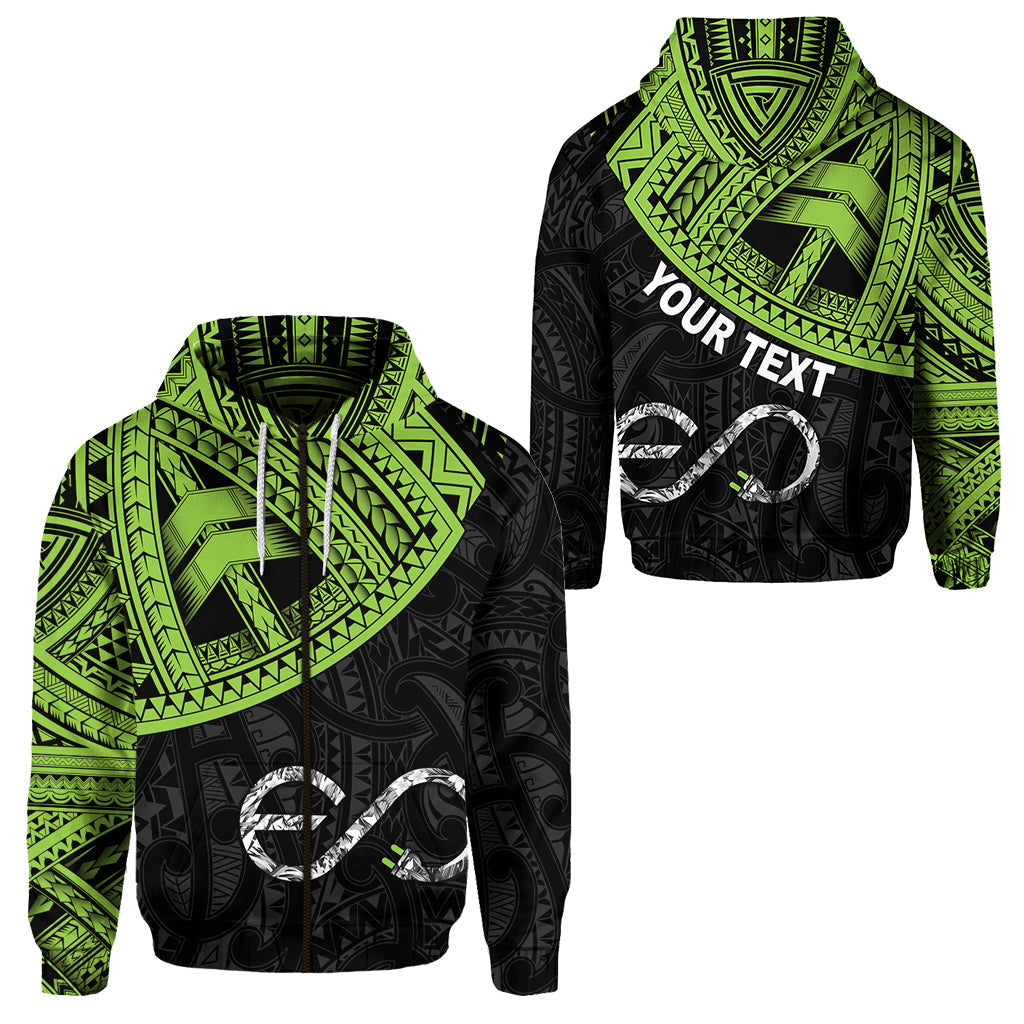 ( Personalised) Poly Energy Zip Hoodie Maori And Samoa Polynesian Version 2